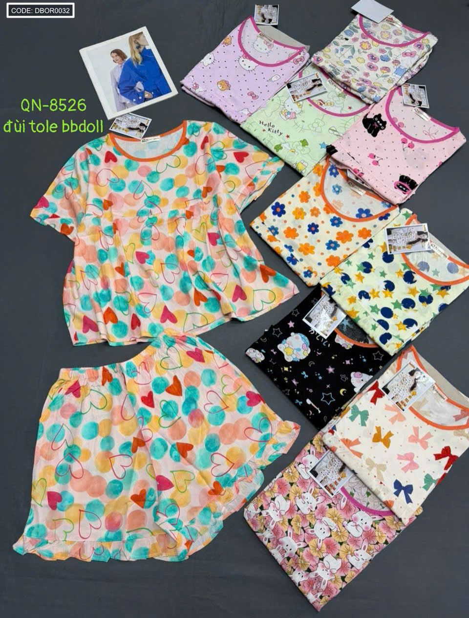 Đồ Bộ Nữ Đùi Tole Babydoll QN-8526 Freesize 40-55kg