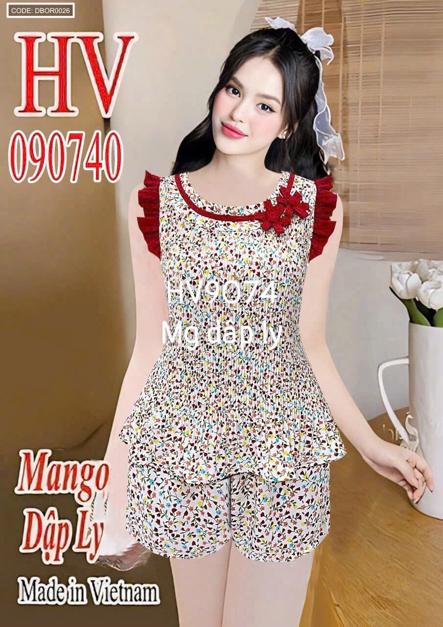 Đồ bộ nữ mặc nhà HV9074 mg dập ly freesize 40-55kg