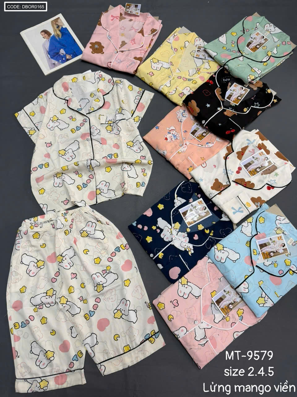 Nhiều màu và họa tiết của bộ pijama phối viền