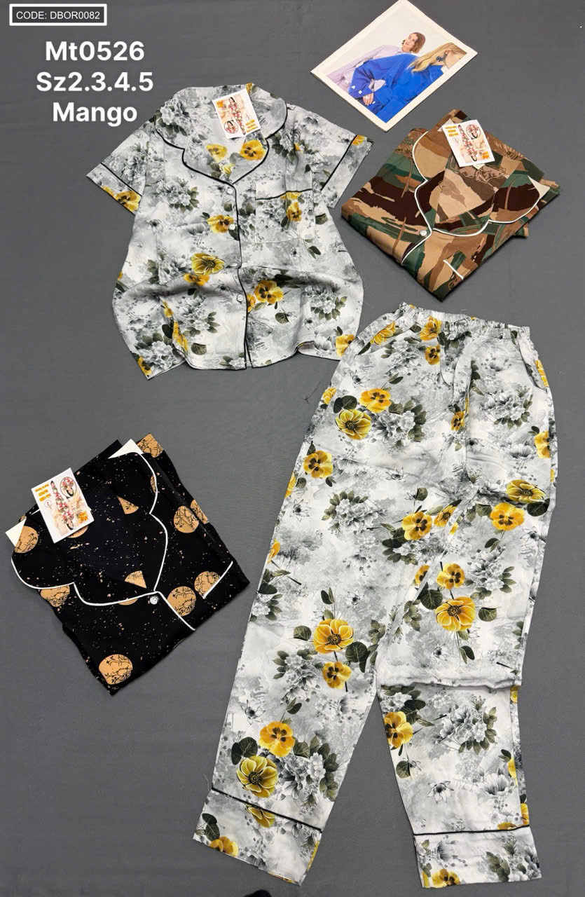 Đồ bộ nữ pijama tay ngắn quần dài Mango