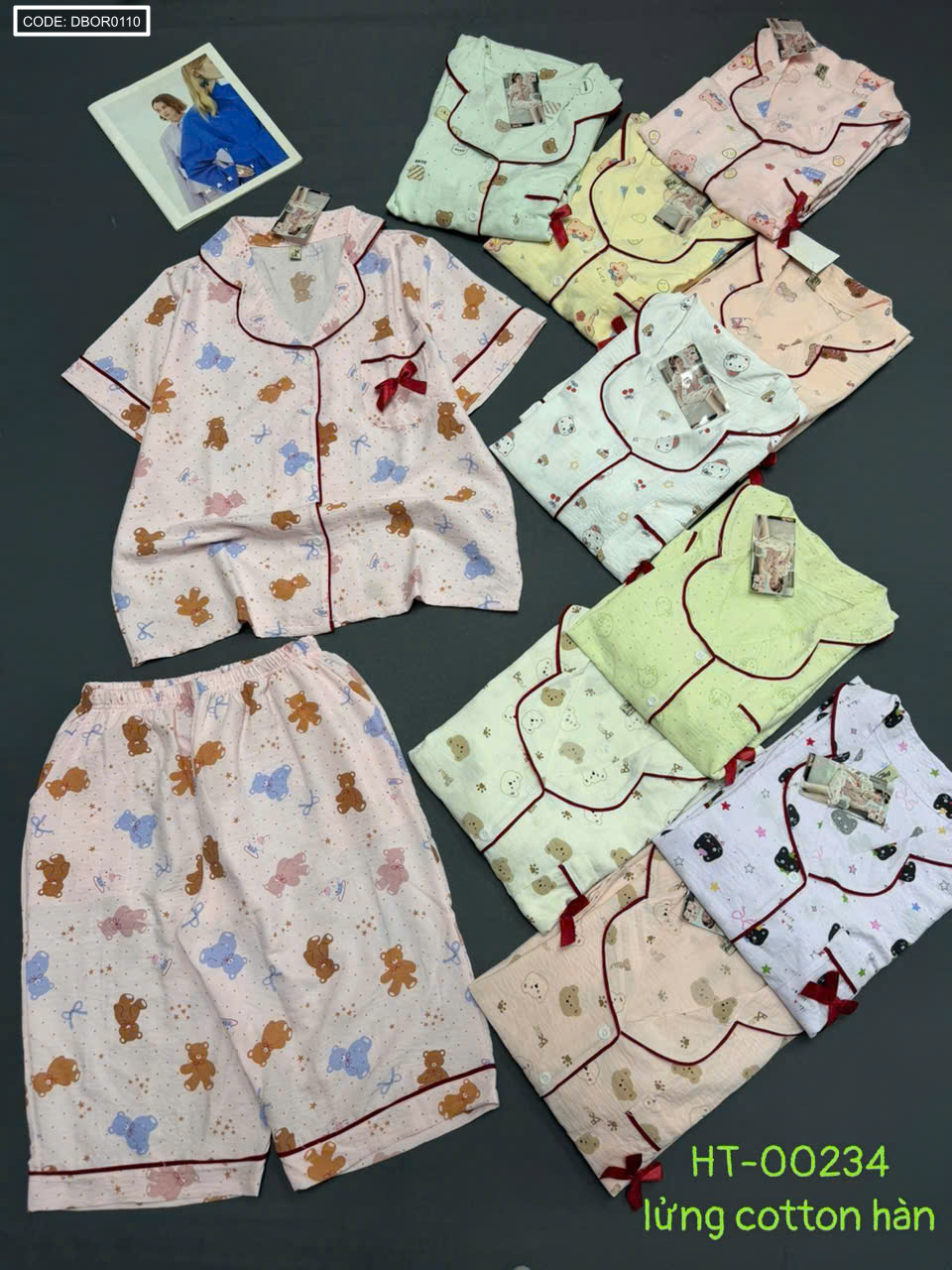 Các mẫu phối màu và họa tiết của bộ đồ pijama quần lửng