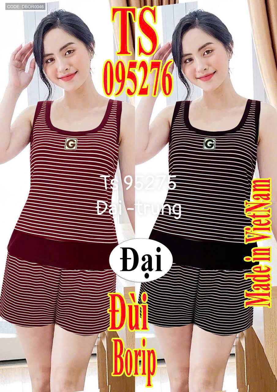Đồ bộ nữ sát nách quần đùi chất thun TS 95275