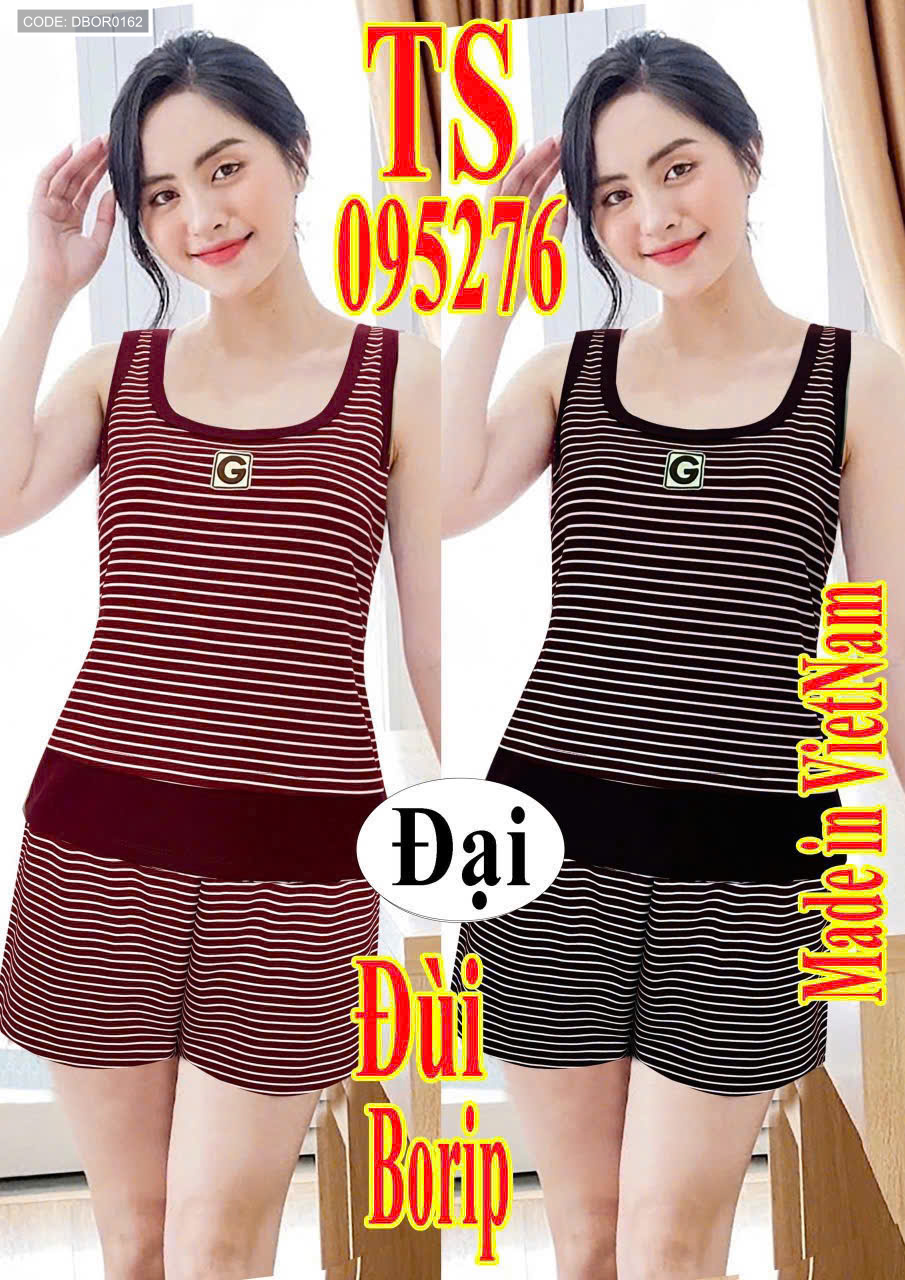 Đồ bộ nữ sát nách quần đùi thun borip TS-95276