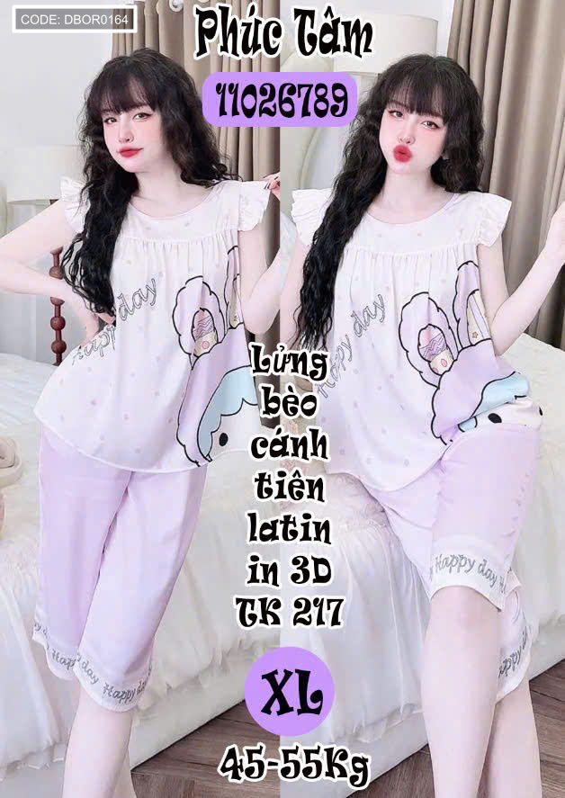Phối màu sáng với tay cánh tiên và quần lửng in họa tiết