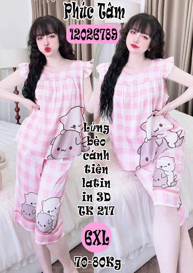Mẫu caro hồng với hình in dễ thương, tông màu trẻ trung