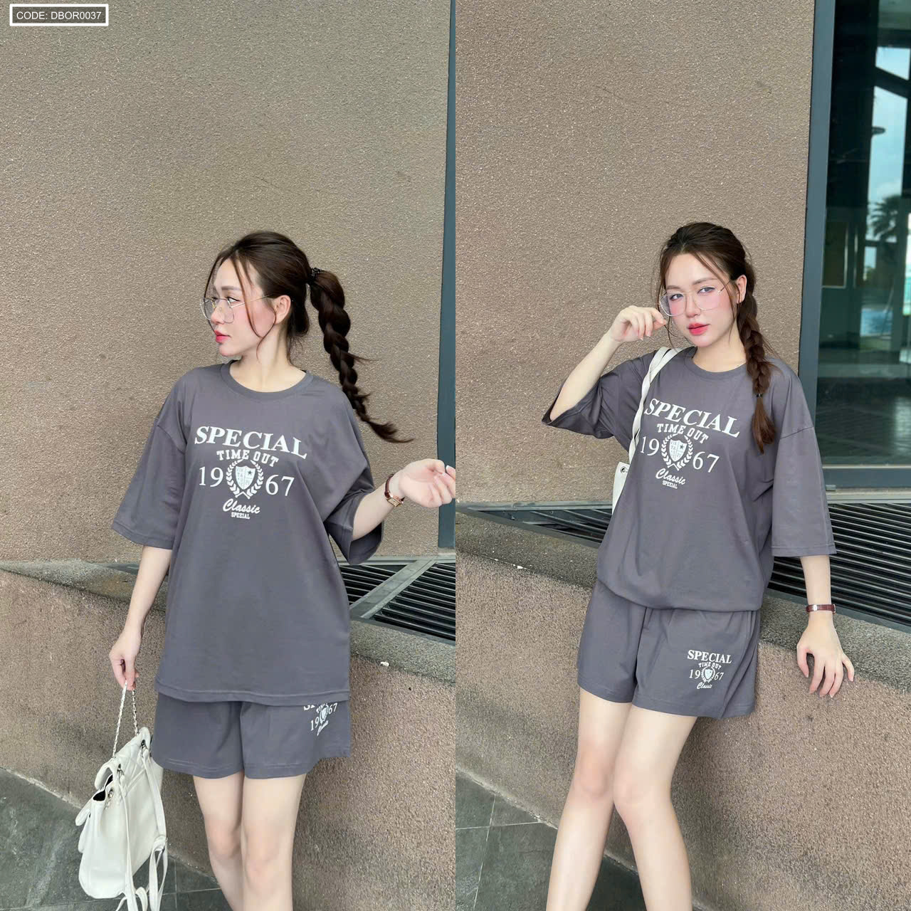Đồ bộ nữ tay lỡ quần đùi cotton đại KL 3028326 size XXL 48-75kg