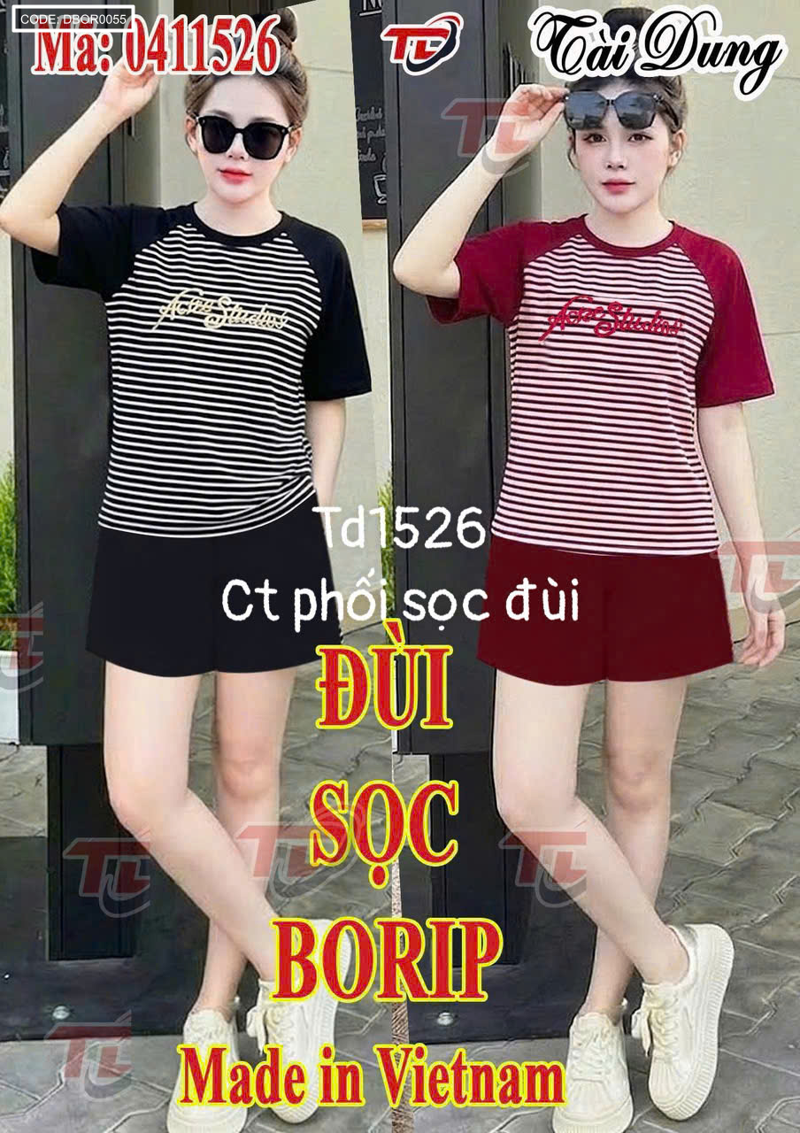 Ảnh mặc thực tế với hai phối màu nổi bật của bộ đồ