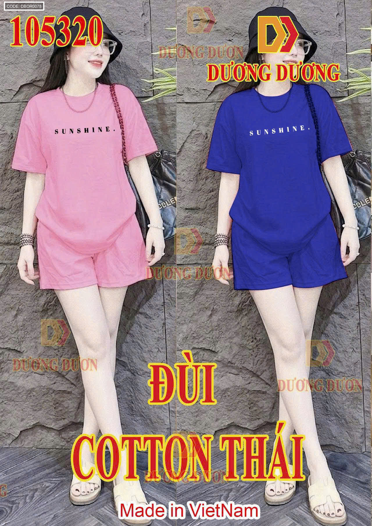 Đồ bộ nữ tay ngắn quần đùi thun cotton DD-05320 freesize 45-58kg