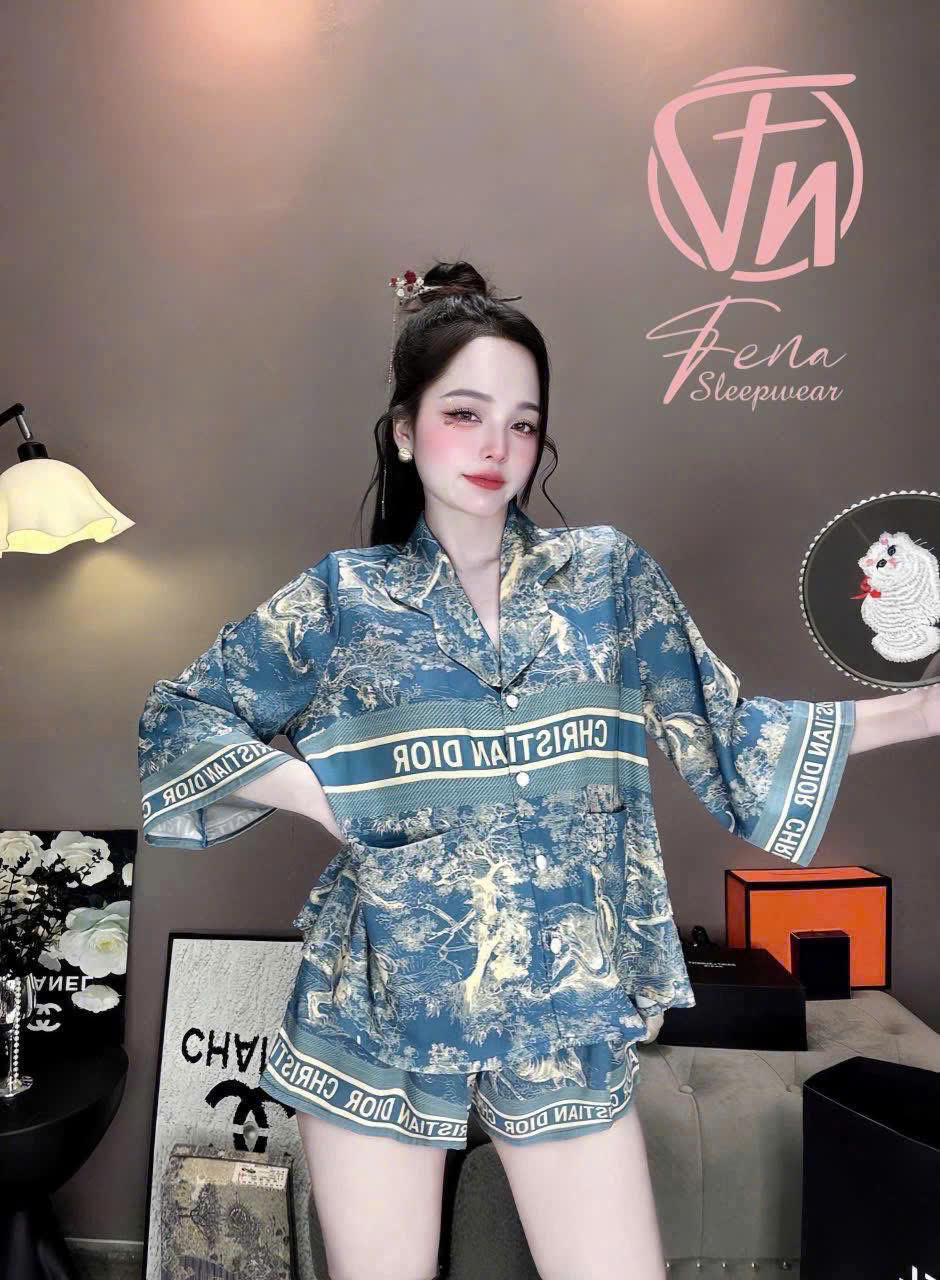 Đồ bộ pijama nữ tay lỡ quần đùi KH 10.15411