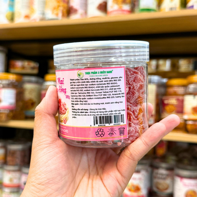 Ô Mai Đào Hồng Mini Hộp Pet 250g