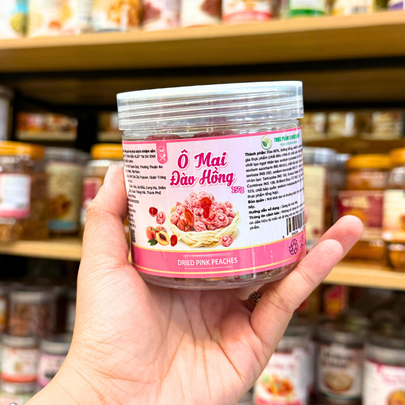 Ô Mai Đào Hồng Mini Hộp Pet 250g