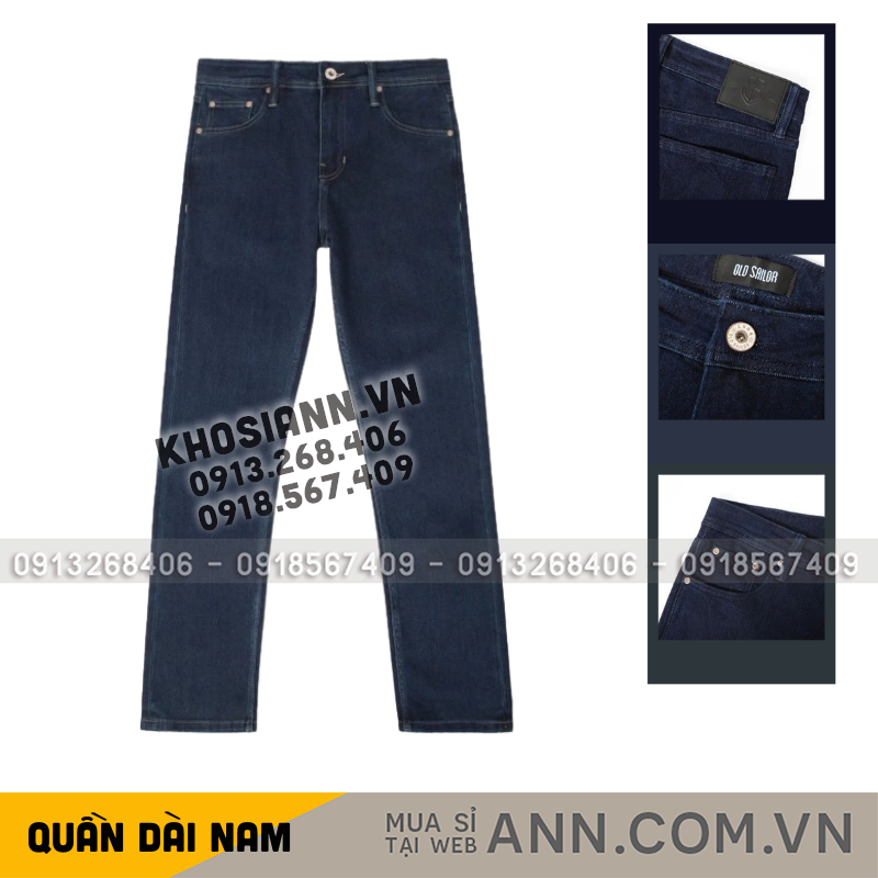 Ảnh tổng thể quần và các chi tiết túi, cạp, nút cài