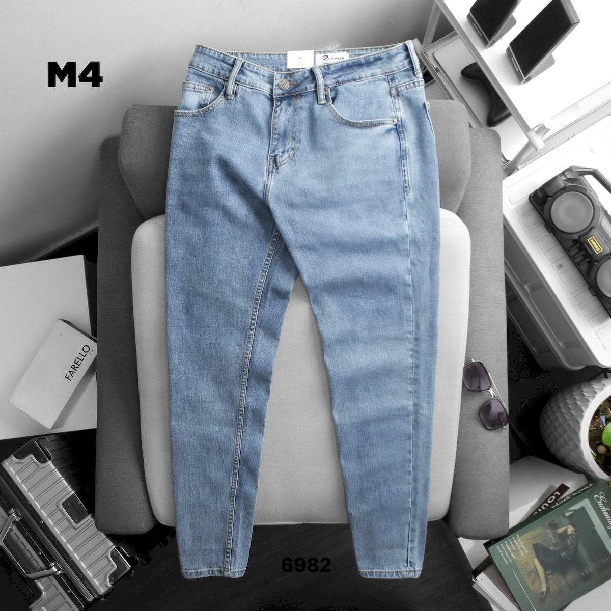 Quần Jeans Dài Nam Rurumen Cao Cấp Hàng VNXK Size 36