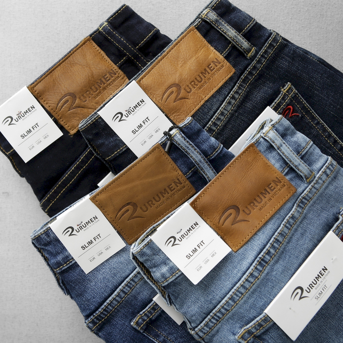 Quần Jeans Dài Nam Rurumen Cao Cấp Hàng VNXK Size 36