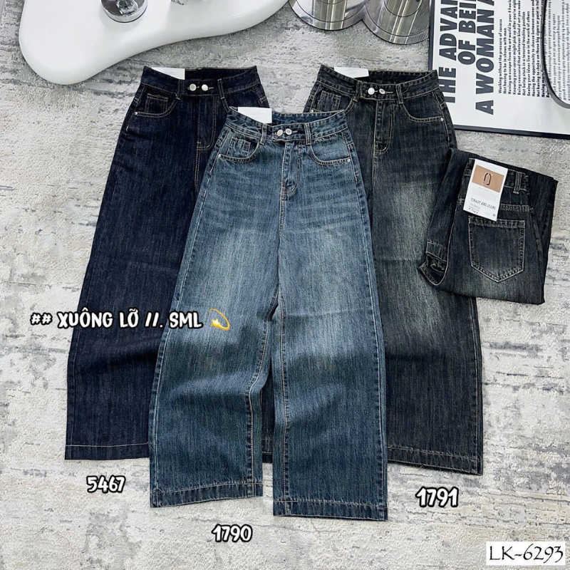 Khám phá Quần Jeans Nữ Ống Rộng Vải Dày Mềm Không Co Giãn Có Nhiều Mẫu Cực Xinh thuộc nhóm quần nữ