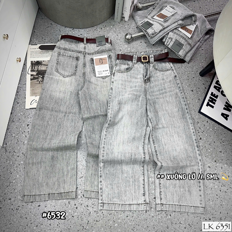 Quần Jeans Nữ Ống Rộng Dáng Dài Vải Dày Mềm Không Co Giãn (Nhiều Mẫu)