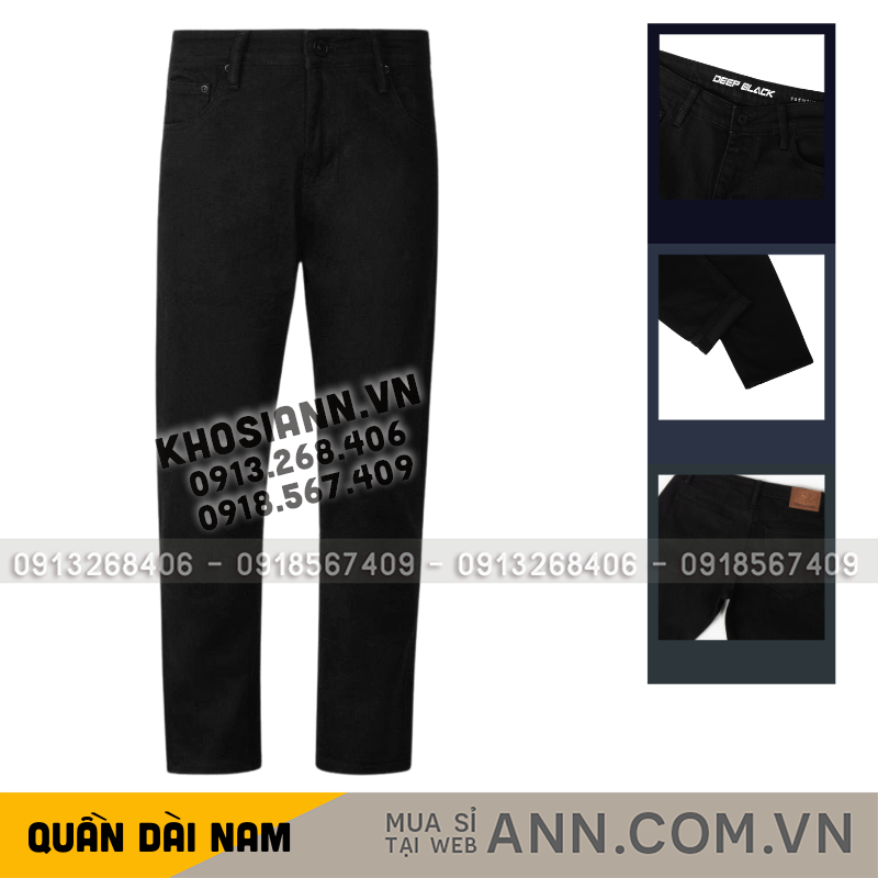 Tổng thể quần màu Deep-Black với phom dáng gọn gàng