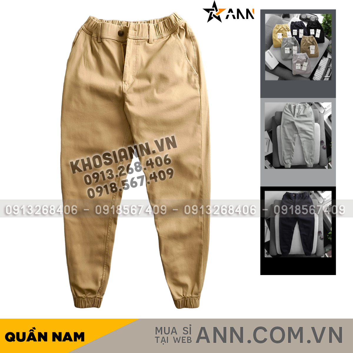 Quần Jogger Kaki Nam Rurumen Cao Cấp