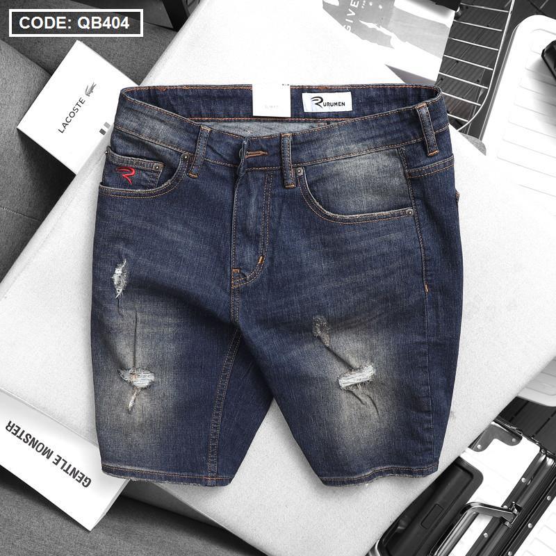 Quần Short Jeans Nam Slim Fit Thêu Logo