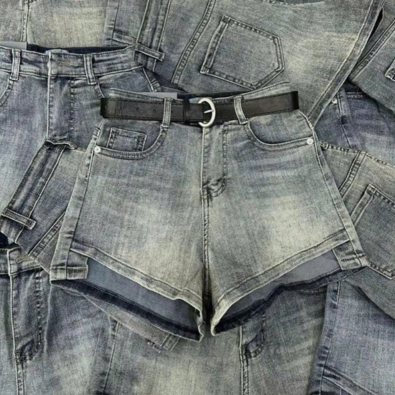 Quần Short Jean Nữ Không Co Giãn Đứng Form Chuẩn
