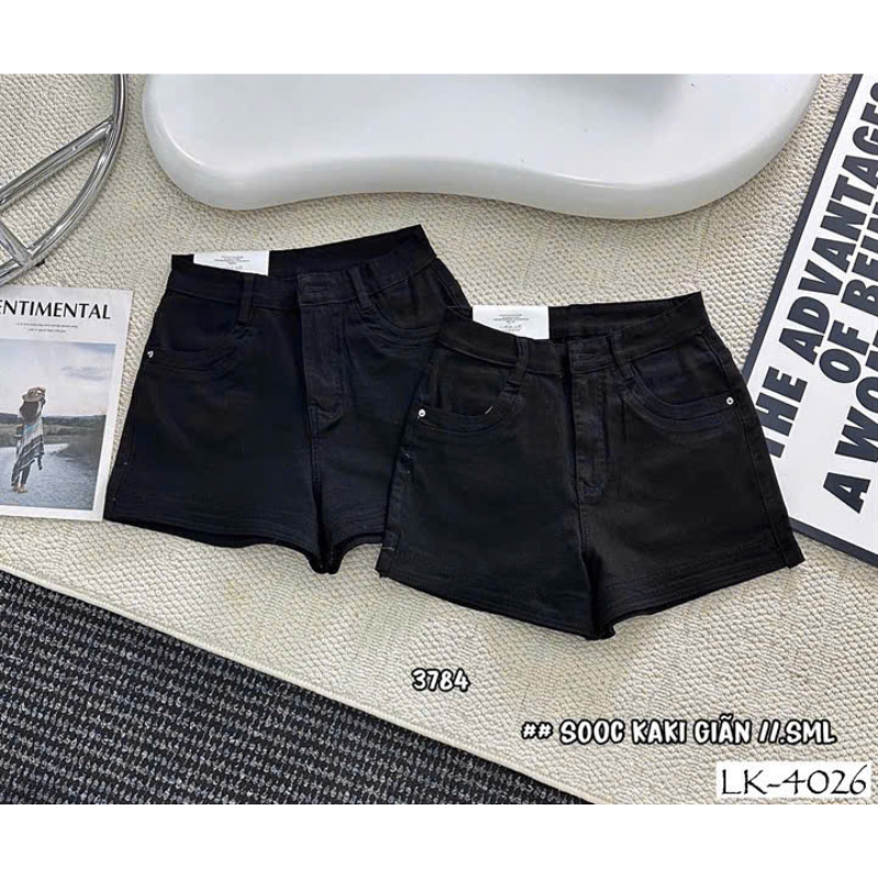 Quần short jean nữ trơn không co giãn form đứng 5 màu