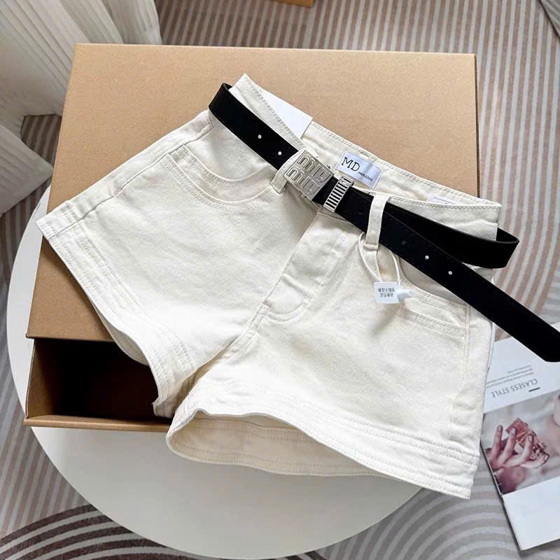 Quần short jean nữ trơn không co giãn form đứng 5 màu