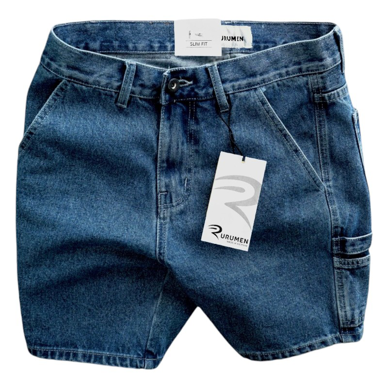 Mặt trước quần với phom short jeans gọn gàng, dễ mặc hằng ngày