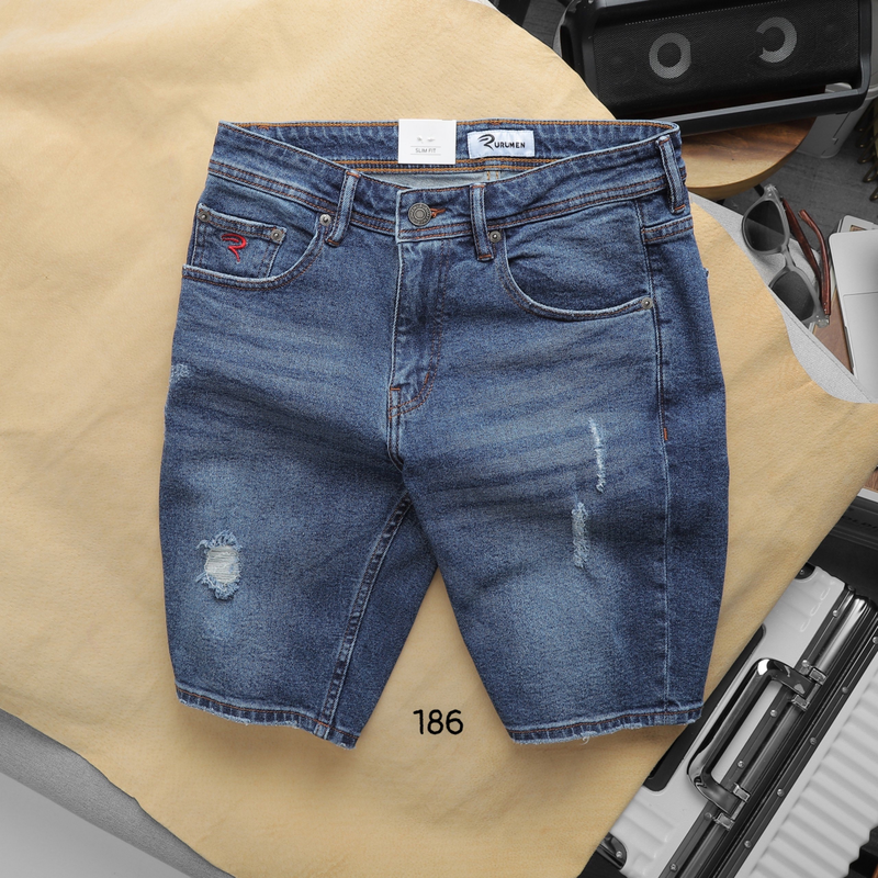 Quần Short Jeans Nam Màu Xanh Cao Cấp Hàng VNXK