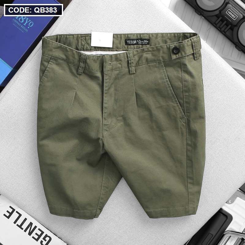 Quần Short Kaki Co Giãn Phối Nút Nam Cao Cấp Size 36