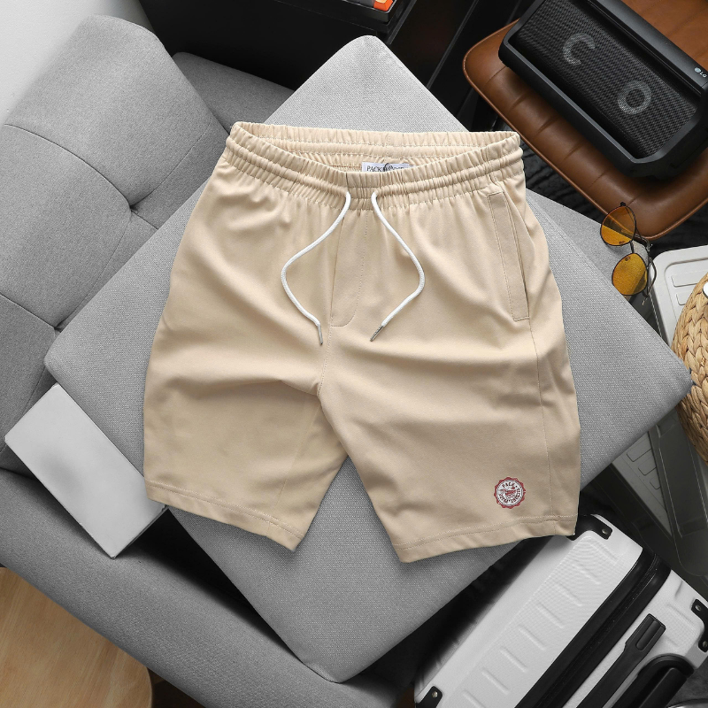 Quần đùi nam vải music phối logo trẻ trung size M - XXL