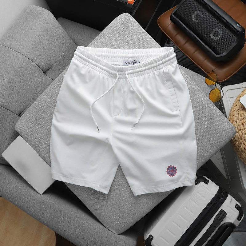 Quần đùi nam vải music phối logo trẻ trung size M - XXL