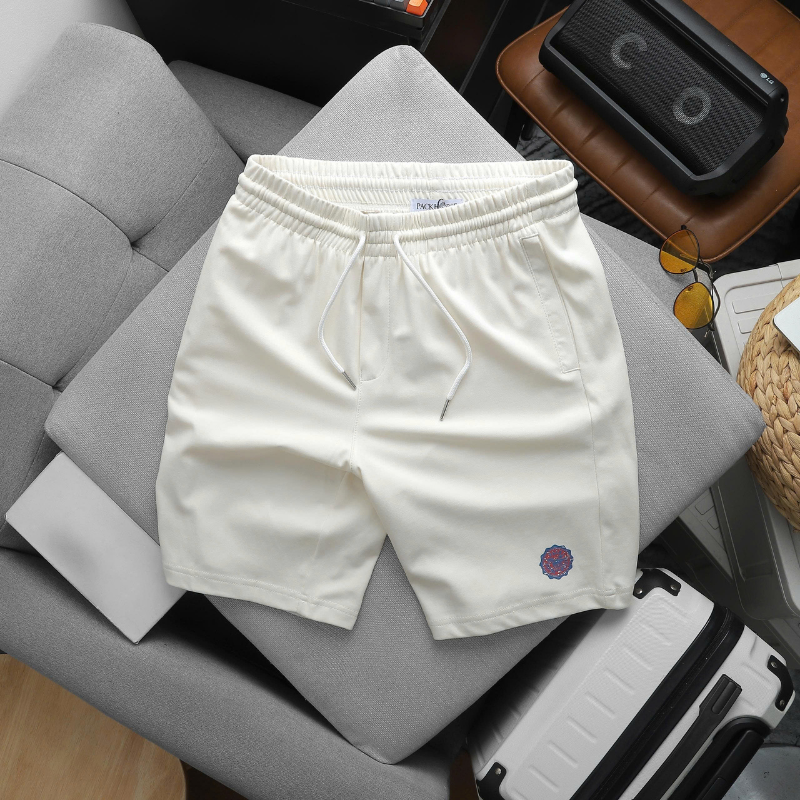 Quần đùi nam vải music phối logo trẻ trung size M - XXL