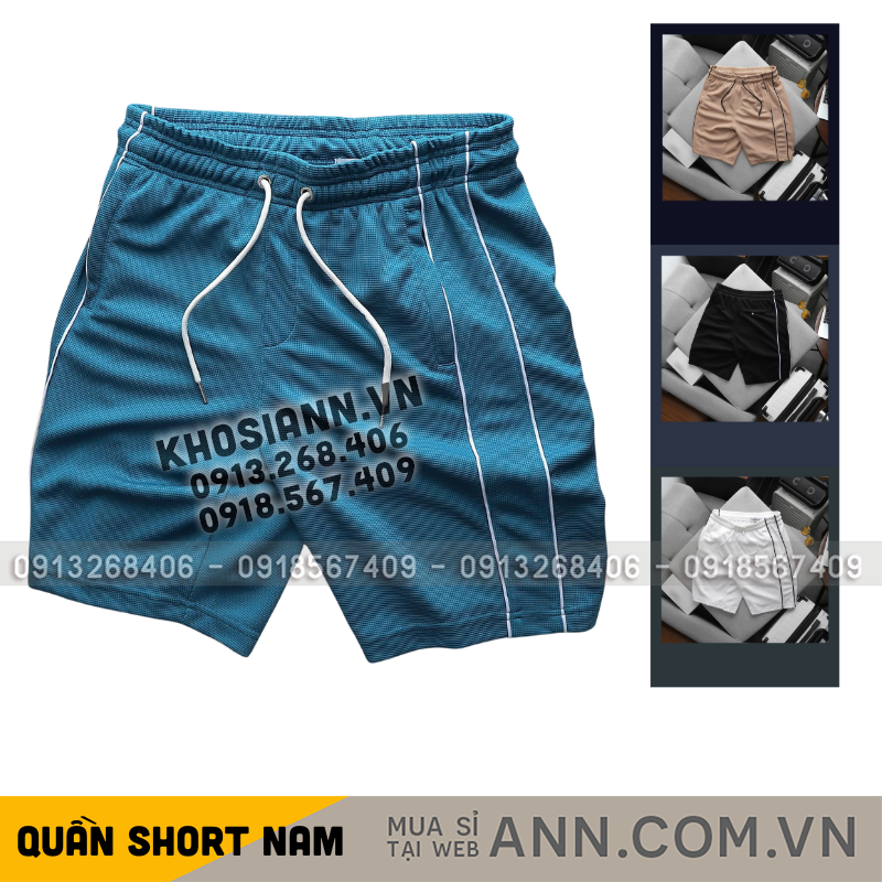 Quần short nam vải music phối sọc 2 bên size M-2XL