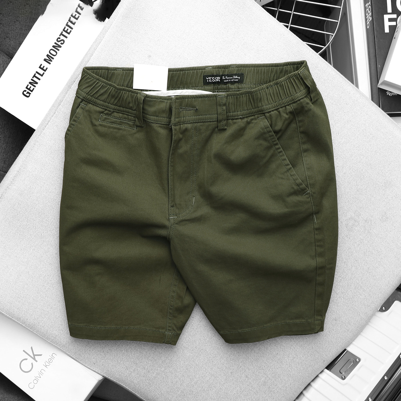 Quần short nam kaki lưng thun co giãn Yessir cao cấp – Size 36