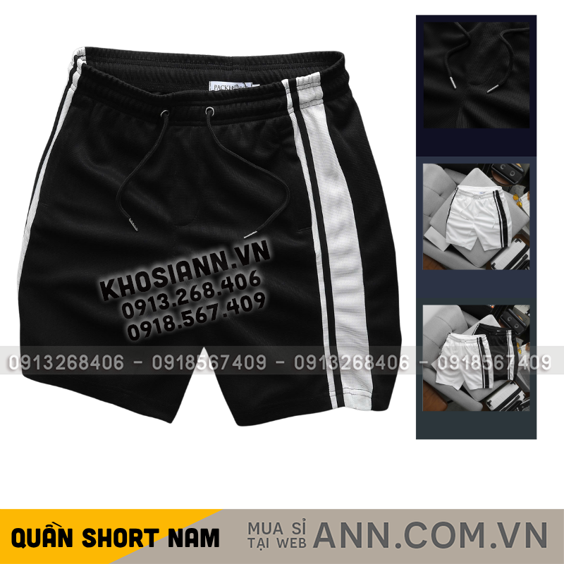 Quần Short Thun Nam Phối Sọc Hai Bên Big Size