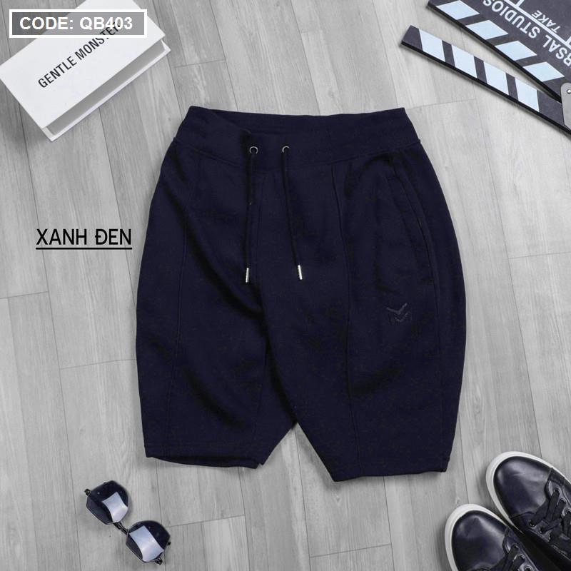 Quần short nam thun nỉ thêu logo chữ M