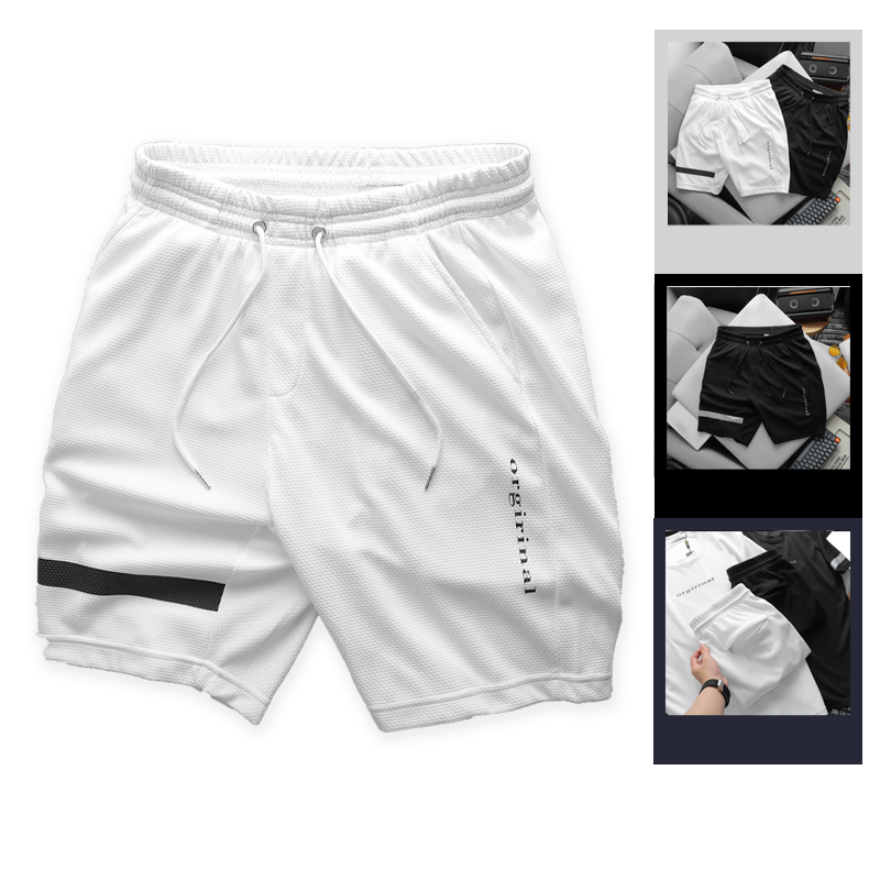 Quần Short Thun Nam Viền Sọc In Chữ Orgirinal