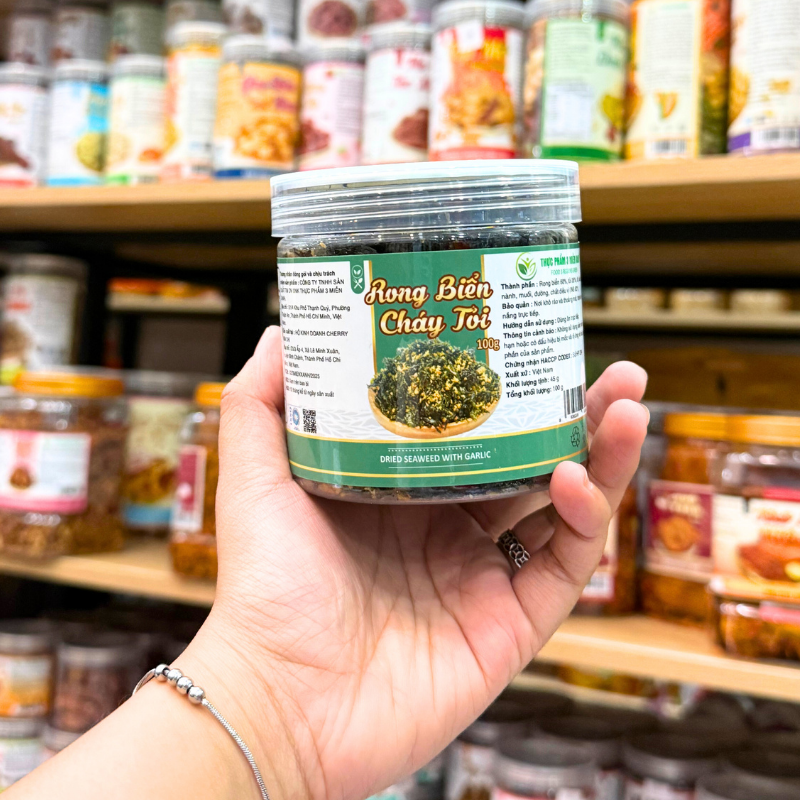 Rong Biển Cháy Tỏi Mini Hộp PET 100g