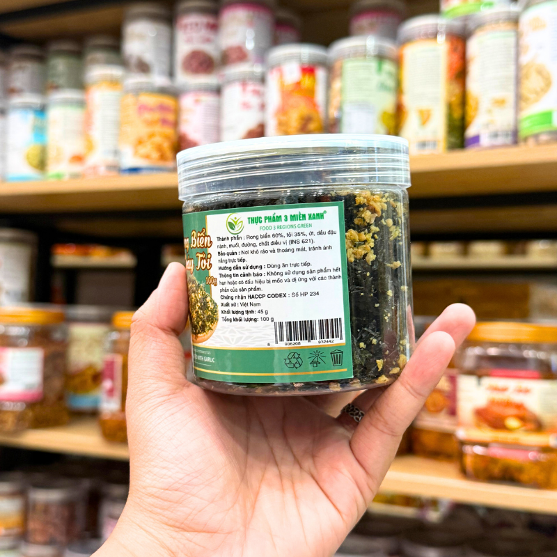 Rong Biển Cháy Tỏi Mini Hộp PET 100g