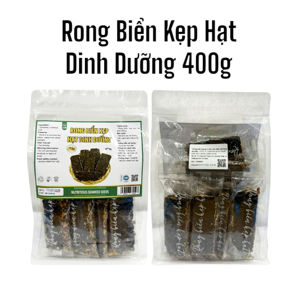 Rong Biển Kẹp Hạt Dinh Dưỡng Túi Zip 400gr