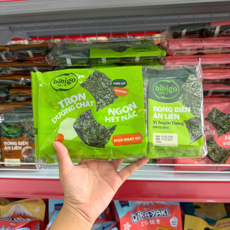 Rong Biển Ăn Liền Bibigo 4 Vị Lốc 3 Gói