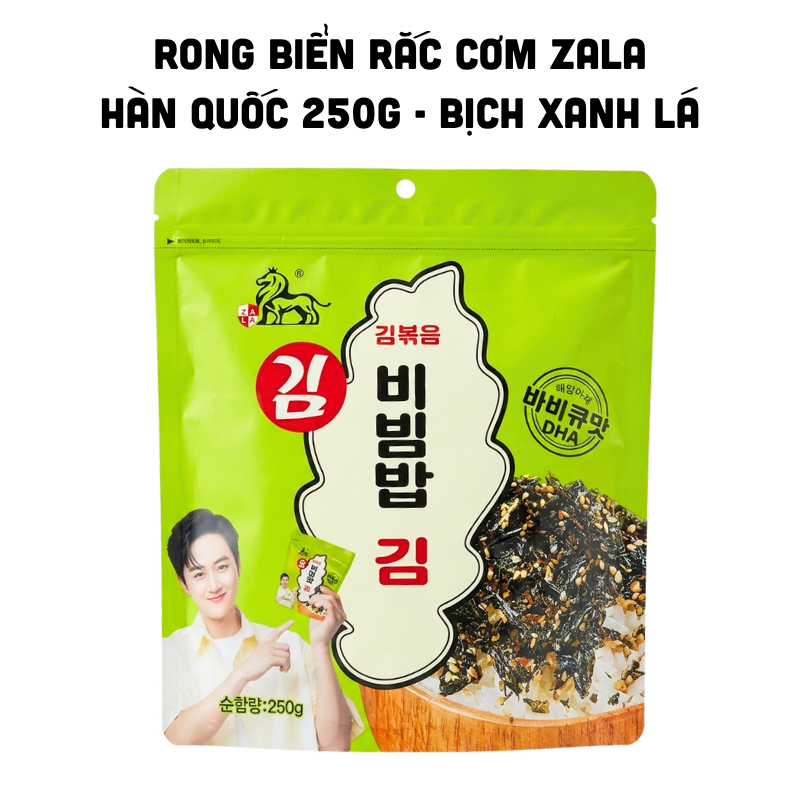 Rong Biển Rắc Cơm Canxi Zala Hàn Quốc 250g Bịch Xanh Lá