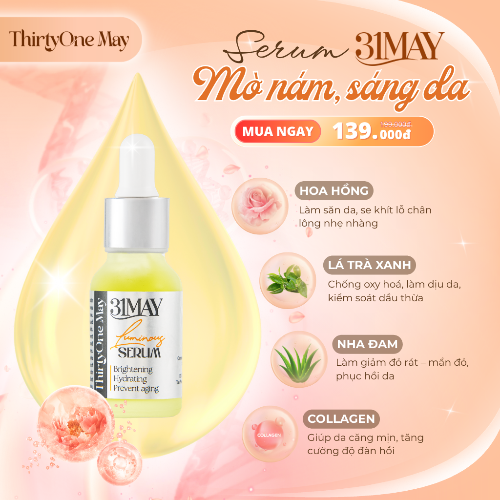 Serum Dưỡng Sáng Da Đều Màu 31May Luminous 15ml