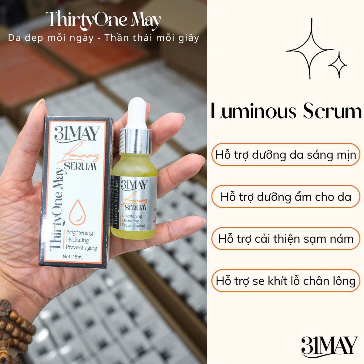 Serum Dưỡng Sáng Da Đều Màu 31May Luminous 15ml