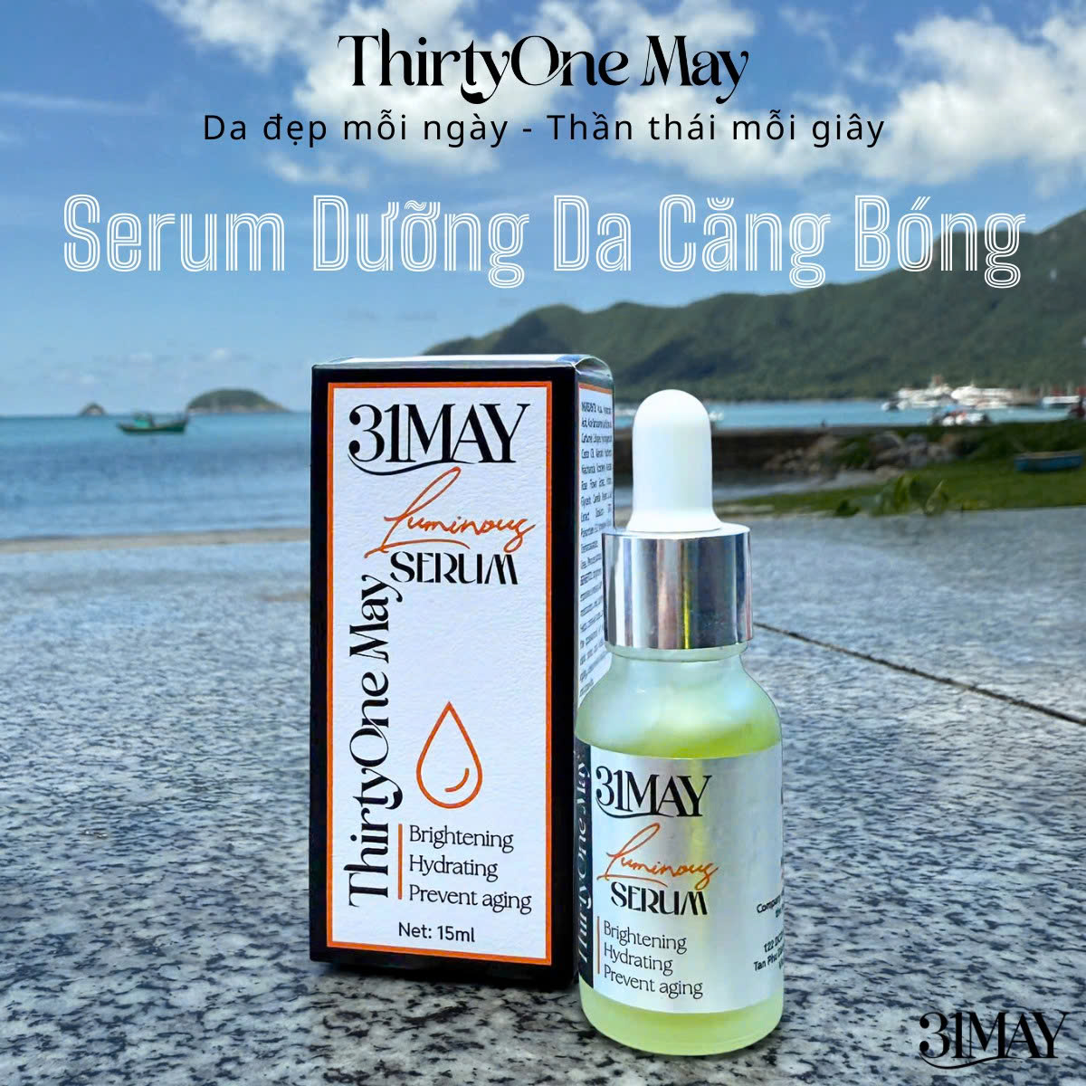 Hình ảnh sản phẩm kèm bao bì serum 31May Luminous