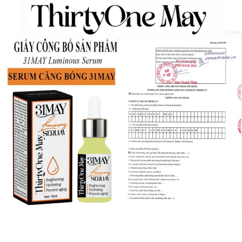 Giấy công bố và thông tin sản phẩm trên tài liệu