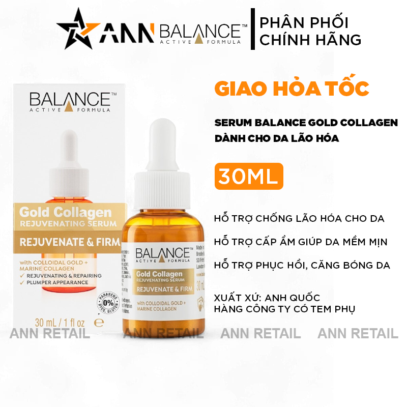 Serum Balance Active Formula Gold Collagen Rejuvenate & Firm 30ml