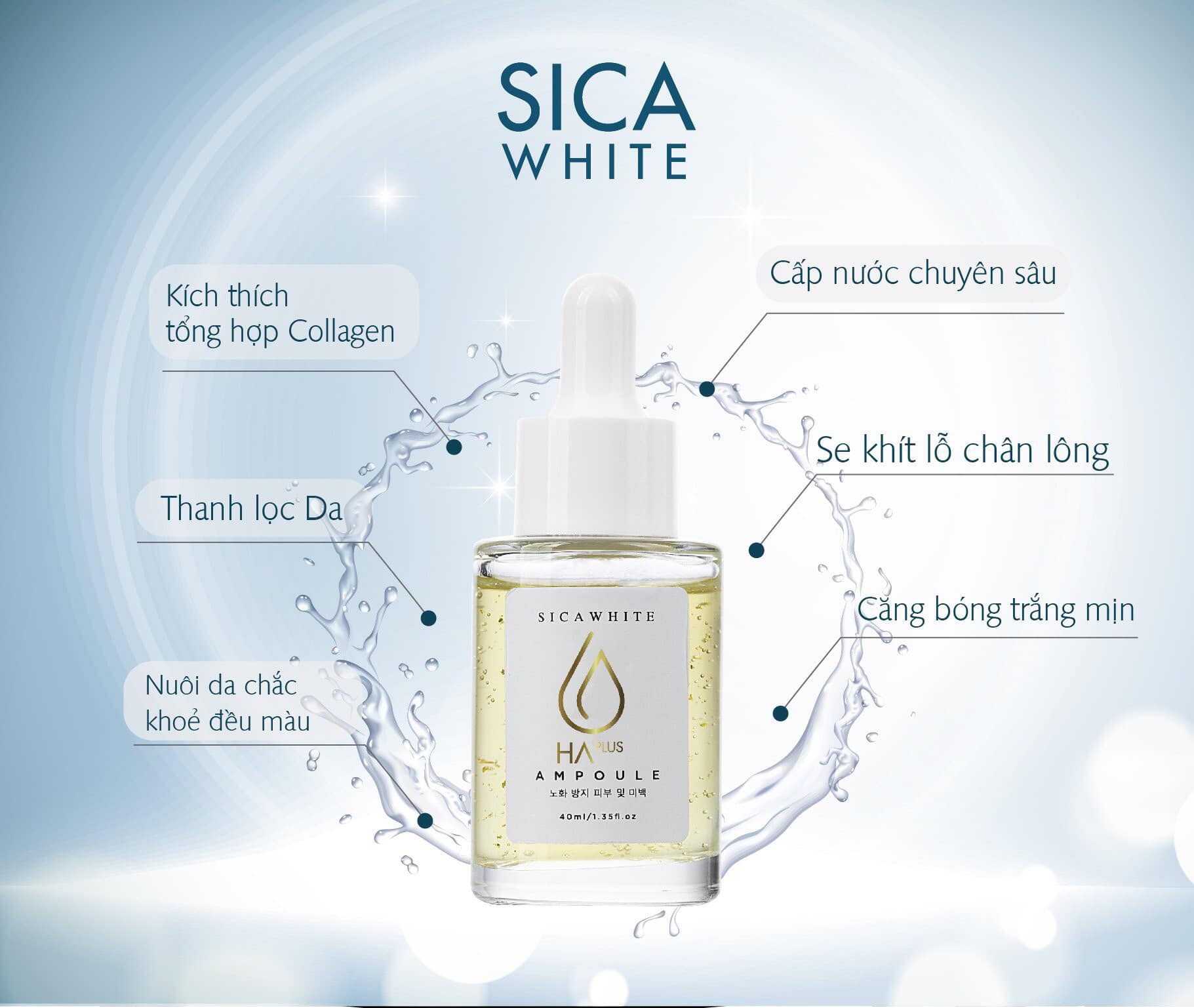 Serum Sica White Ampoule HA Plus 40ml