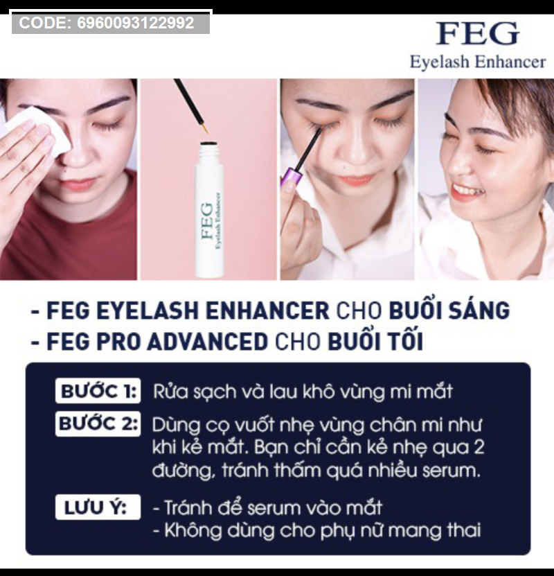 Minh họa các bước thoa serum sát chân mi vào buổi sáng