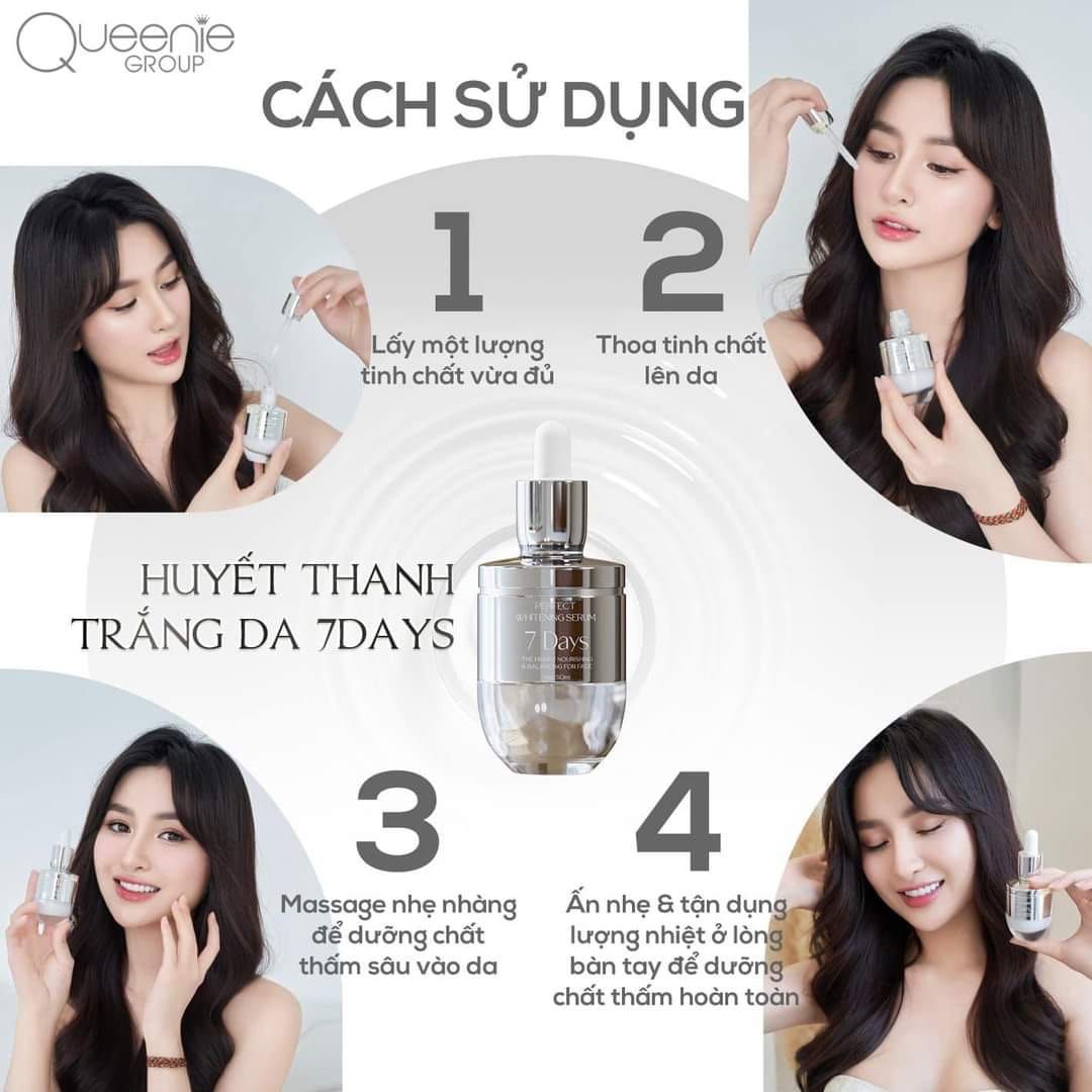 Minh họa các bước thoa serum và massage